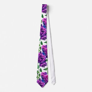 Romantisk lila magenta rosa vattenfärgspennor slips