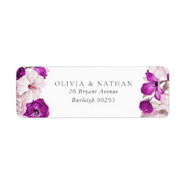 Romantisk Lila Plum  Bröllop Returadress Etikett