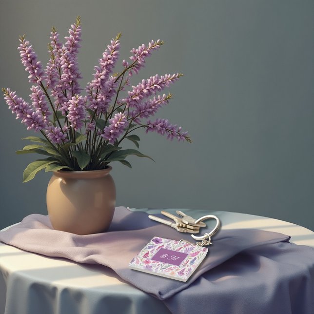 Romantisk lila rosa Pastel Botanical Vår Meadow (Skapare uppladdad)