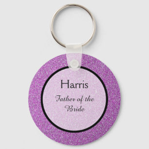 Romantisk Lila Sparkles Wedding Favor Nyckelring