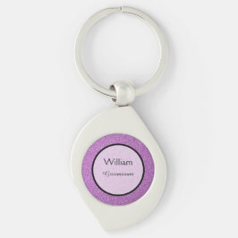 Romantisk Lila Sparkles Wedding Favor Swirl Silverfärgad Nyckelring