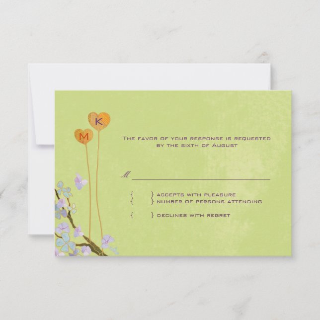 Romantisk Lime Green Rural Bröllop OSA Kort (Framsida)