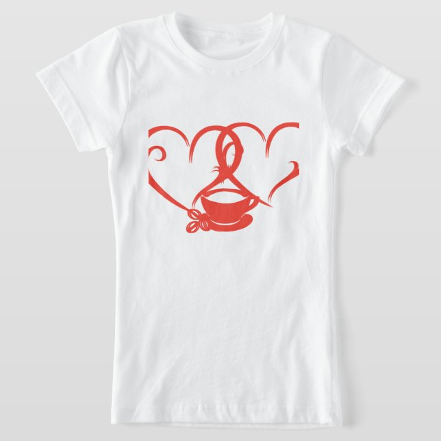 Romantisk logodesign för kaffe t shirt (Laydown)
