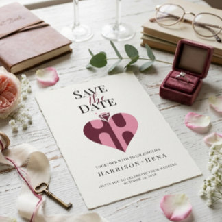 Romantisk Lyx HH Monogram Bröllop Spara Datumet