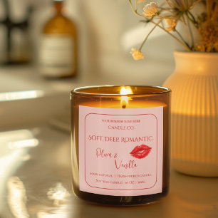 Romantisk Lyxig Kärleksdesign - Velvet Kiss Ljus Fyrkantigt Klistermärke