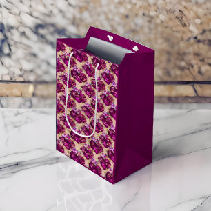 Romantisk Magenta Ro med Guld Writing på persikor