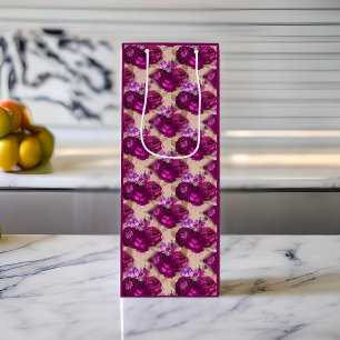 Romantisk Magenta Ro och Guld Löv på persikor