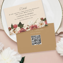 Romantisk målad Blommigt Cream Bröllop Tilläggskort
