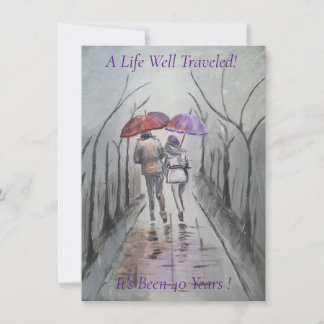 Romantisk målning 40:e Bröllop-årsdagen Inbjudningar