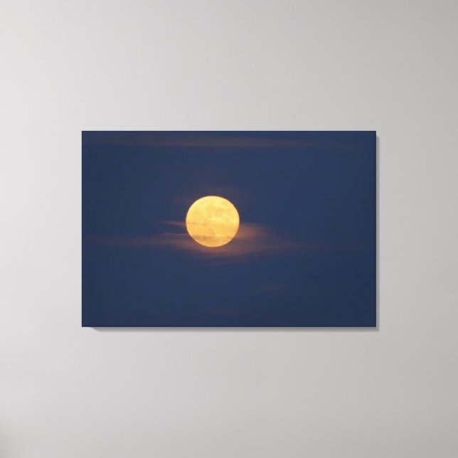 Romantisk Månljust Vattenfärg Originalkonst Canvastryck (Framsida)