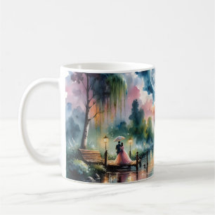 Romantisk månljusvattensfärg Nattscen Kaffemugg