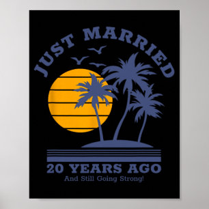 Romantisk matchande Par - 20:e Bröllop Anniversa Poster