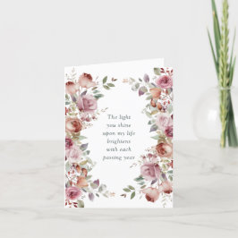 Romantisk Mauve Blommig Alla Hjärtans Dag  Helgkort