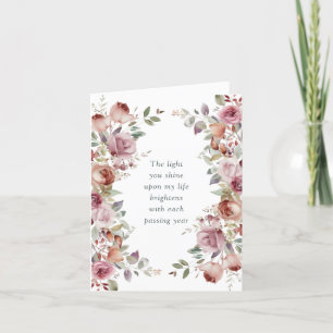Romantisk Mauve Blommig Alla Hjärtans Dag Helgkort
