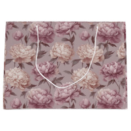Romantisk Mauve Peony Crème Blommönster