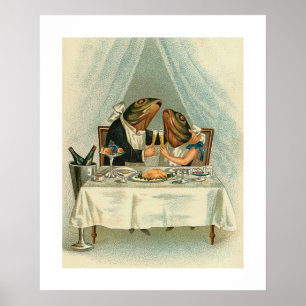 "Romantisk middag för grodor" Poster