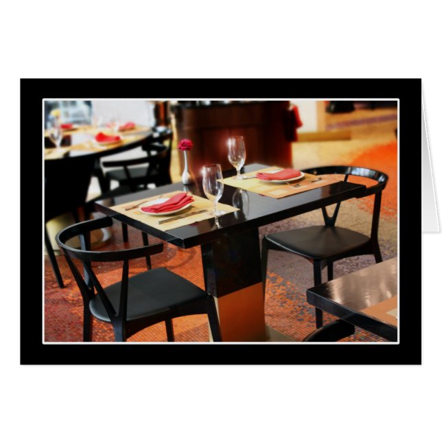 Romantisk middag för två hälsningskort (Framsidan Horizontal)