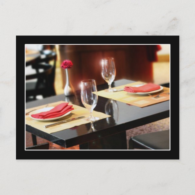 Romantisk middag för två vykort (Framsida)