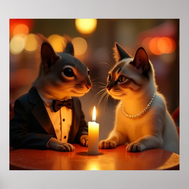 Romantisk middag poster (Framsidan)