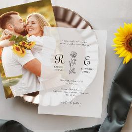 Romantisk minimal Monogram Bröllop