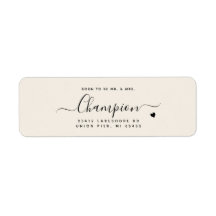 Romantisk minimal skript Cream Färg Bröllop