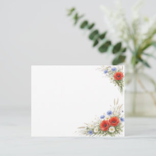 Romantisk minimalistisk blomsterplatshållare helg vykort