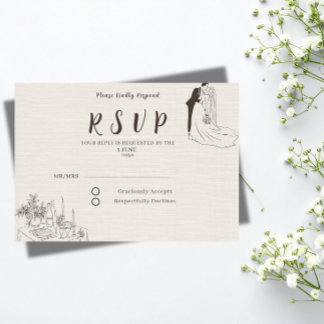 Romantisk Minimalistisk Bröllops-RSVP-Kort OSA Kort
