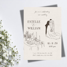 Romantisk minimalistisk bröllopsinbjudan inbjudningar