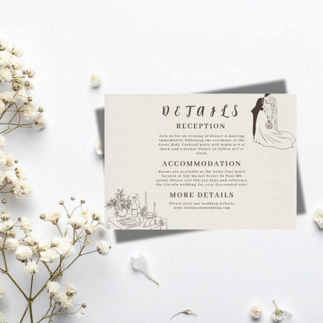 Romantisk Minimalistisk Bröllopsinkludering  Tilläggskort (Skapare uppladdad)