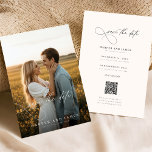 Romantisk, minimalistisk Fullt-Dubbla vid sidan Spara Datumet<br><div class="desc">Hämta artikeln i kärlek med den här romska, minimalistiska Fullt Photo Dubbla Sided Save the Date med ett intimt par foto- och elegant handskript. Perfekt för modernt par som vill ha ett mjukt, drömt och sofistikerat estetiskt, balanserar denna design utan problem värme och elegans. Den förfinade serif-typografin och neutralten gör...</div>