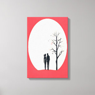 Romantisk, minimalistisk konst canvastryck
