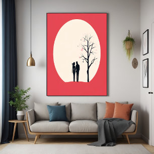 Romantisk, minimalistisk konst poster
