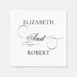 Romantisk minimalistisk lyxmonogram Bröllop Pappersservett