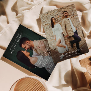 Romantisk minimalistisk överläggningstext 2 Photo  Inbjudningar