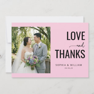 Romantisk Minimalistisk Rosa Foto Tack Kort