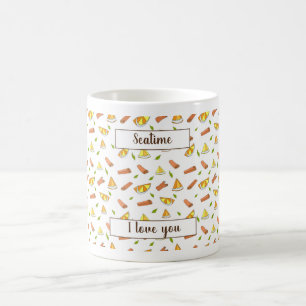 Romantisk minimalistisk söt Lycklig sommarkaffe Mu Kaffemugg