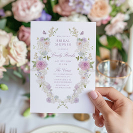 Romantisk mjuk pastellBlommigt, Möhippa Inbjudningar