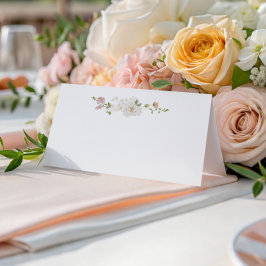 Romantisk Mjuk Rosa Vit Bouquet Bröllop Placeringskort