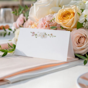 Romantisk Mjuk Rosa Vit Bouquet Bröllop Placeringskort