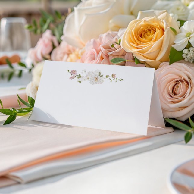Romantisk Mjuk Rosa Vit Bouquet Bröllop Placeringskort (Skapare uppladdad)