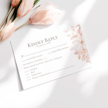 Romantisk mjuk rosabörs Bröllop RSVP-kort