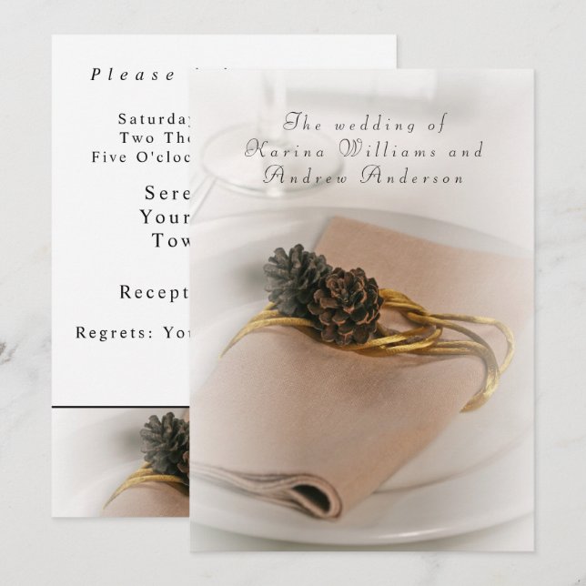 Romantisk modern bröllopsinbjudan inbjudningar (Fram/baksida)