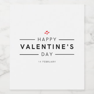 Romantisk modern februari 14 Lycklig Alla hjärtans Vinflaska Etikett