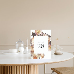 Romantisk Modern Flower Blommigt Bröllop Bordsnummer
