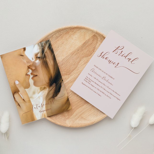 Romantisk Möhippa för elegant Script Calligraphy C Inbjudningar (Skapare uppladdad)