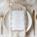 Romantisk Möhippa för mjuk blå Blommigt Meny<br><div class="desc">Elegantens möhippa-meny,  som är förbluffad med en förbluffande mjuk ram-design med blå blommigt och klassisk kalligrafi. Den tidlösa kalligrafin lägger till en personlig beröring till menyn som är både romantisk och nyskapande.</div>