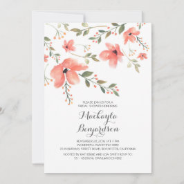 Romantisk Möhippa för vattenfärgsBlommigt Inbjudningar