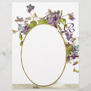 ROMANTISK MONOGRAM /VIOLETT,lila,grön,vit