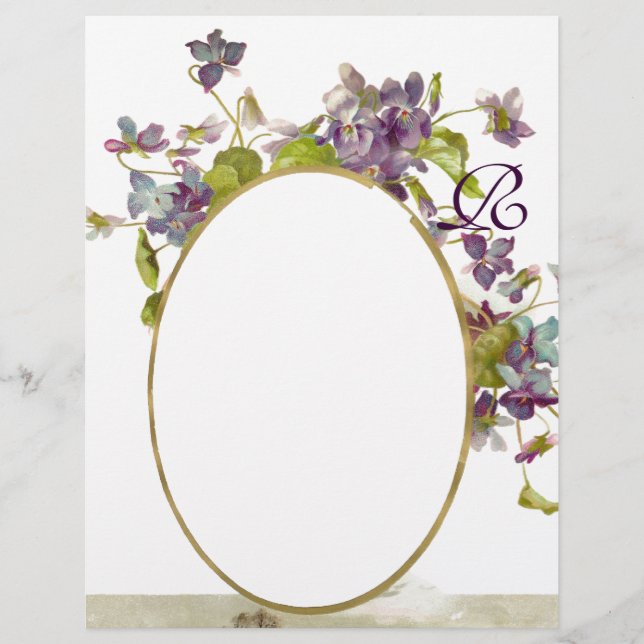 ROMANTISK  MONOGRAM /VIOLETT,lila,grön,vit (Framsida)