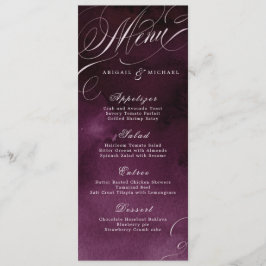 Romantisk moody plumkalligrafi bröllop-meny meny